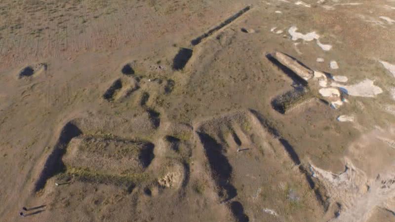 Fotografia área do bunker encontrado - Divulgação/ Instituto Provincial de Relíquias Culturais e Arqueologia de Heilongjiang