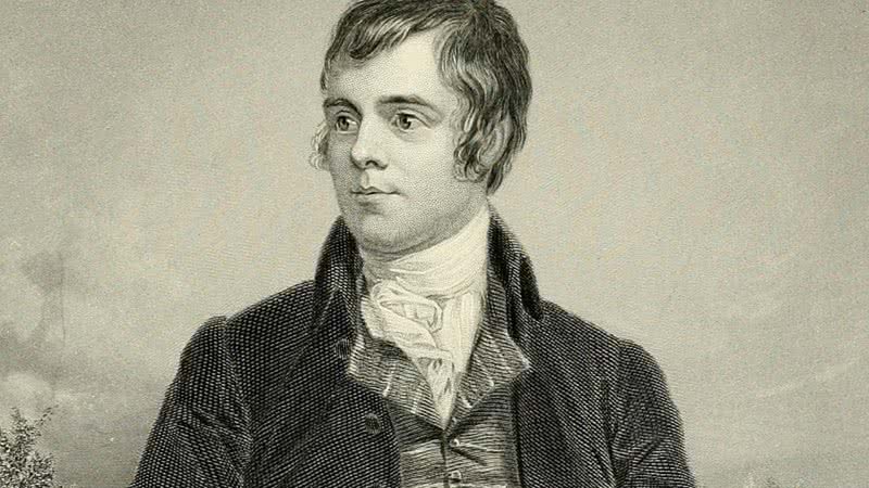 Pintura mostra o poeta Robert Burns - Domínio público