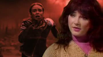 Cena de 'Stranger Things' e a cantora 'Kate Bush' - Divulgação/Vídeo e Divulgação/Netflix