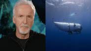 James Cameron e foto do submarino Titan - Reprodução/Vídeo e Divulgação OceanGate