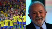 Á esquerda imagem da seleção brasileira e à direita imagem de Lula - Getty Images