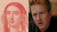 Á esquerda, Pocahontas e, à direita, Edward Norton - Wikimedia Commons e Reprodução / Twitter