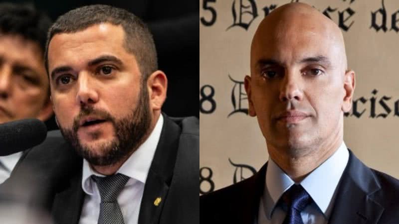 Fotografias do deputado Carlos Jordy e do ministro Alexandre de Moraes - Divulgação/Twitter