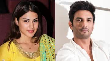 Fotografias de Rhea Chakraborty e Sushant Singh Rajput, respectivamente - Wikimedia Commons