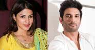 Fotografias de Rhea Chakraborty e Sushant Singh Rajput, respectivamente - Wikimedia Commons