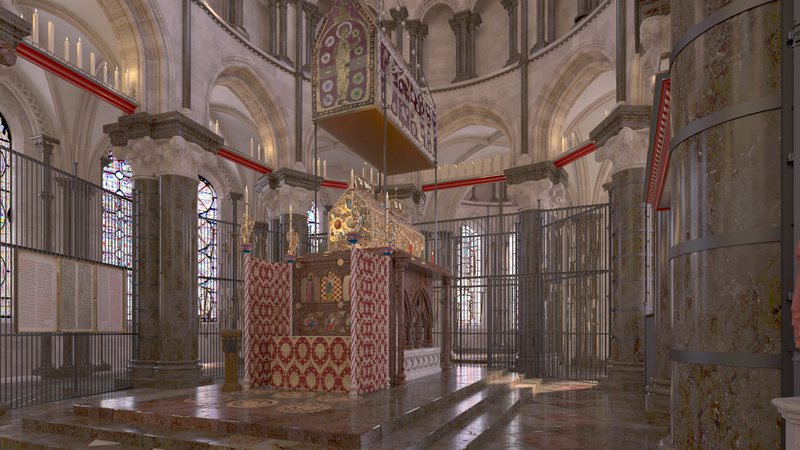 Imagem da Catedral reconstruída de Tomás Becket - Divulgação/ Arts and Humanities Research Council