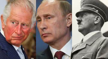 Príncipe Charles (à esqu.), Putin (centro) e Hitler (à dir.) - Getty Images