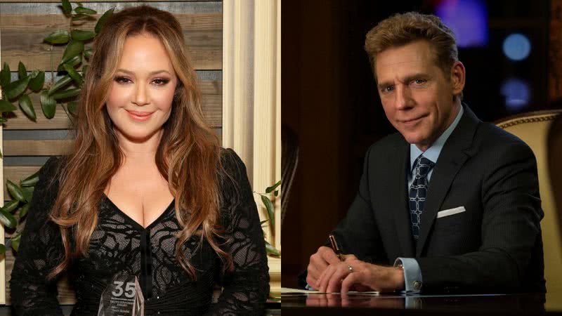 A atriz Leah Remini e o líder da Igreja da Cientologia, David Miscavige - Getty Images