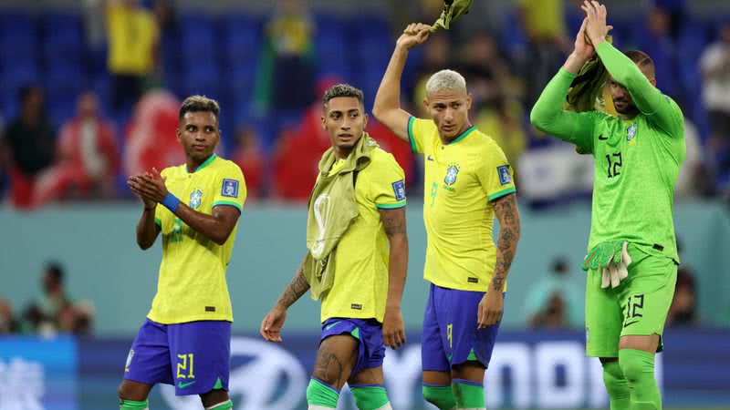 Jogadores da seleção brasileira após o jogo contra a Suíça - Getty Images