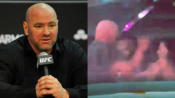 Montagem une Dana White e cena onde ele agride esposa - Getty Images / Divulgação / TMZ