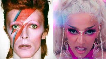 David Bowie na capa de "Aladdin Sane" e Doja Cat no clipe de "Get Into It (Yuh)" - Divulgação / Youtube/Doja Cat