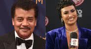 Montagem com fotografia de Neil deGrasse Tyson e Demi Lovato - Getty Images