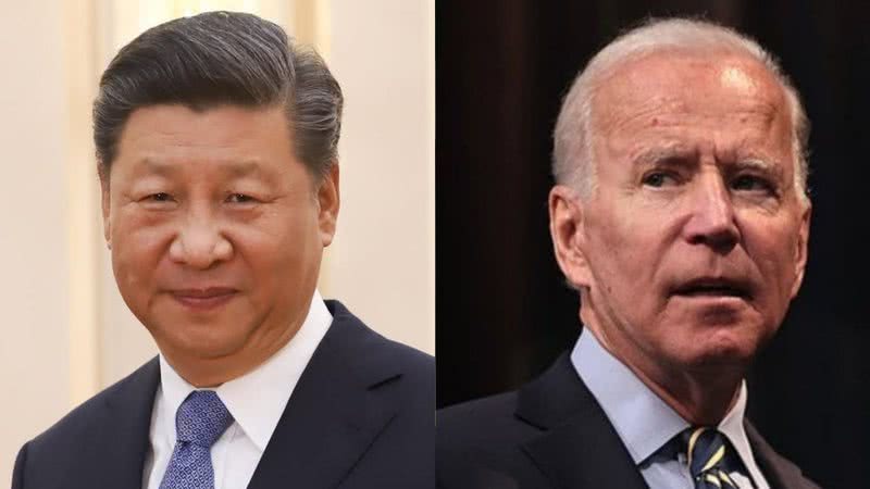 Montagem com Xi Jinping, presidente da China, de um lado e Joe Biden de outro - Divulgação