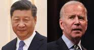 Montagem com Xi Jinping, presidente da China, de um lado e Joe Biden de outro - Divulgação