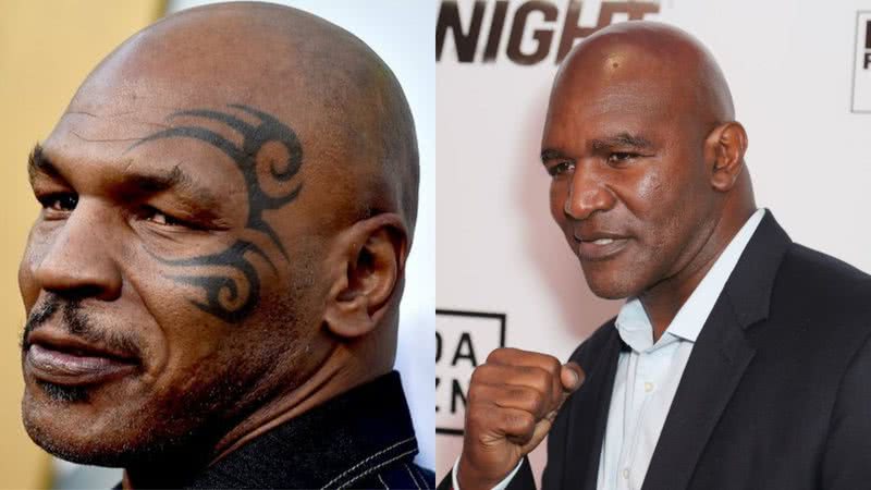 Montagem com Mike Tyson à esquerda, e Evander Holyfield à direita - Getty Images