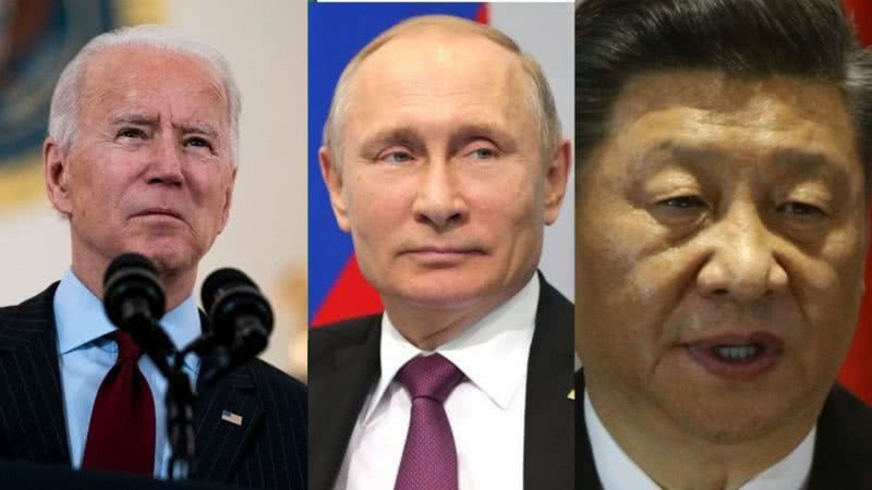 Montagem com Joe Biden, Vladimir Putin e Xi Jiping - Divulgação