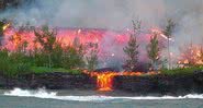 Fotografia de uma erupção anterior do vulcão Piton de la Fournaise - Wikimedia Commons