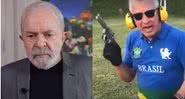 Montagem mostrando Lula e um trecho do vídeo do empresário José Sabatini - Divulgação/ Youtube/ Rádio Bandeirantes/ TvM 4