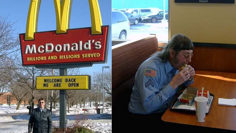 Fotografias de Donald Gorske no McDonald's - Divulgação / Guinness Book