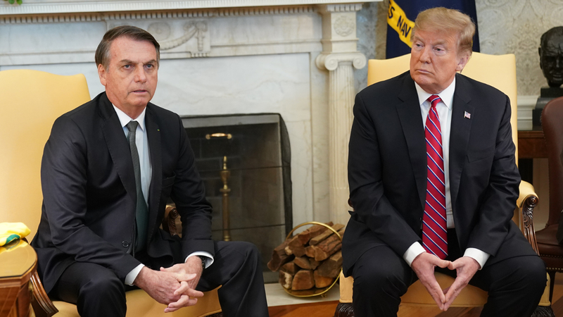 Bolsonaro e Trump durante encontro ocorrido na Casa Branca em 2019 - Getty Images