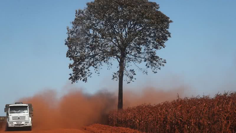 Caminhão atravessa região desmatada da Amazônia, em imagem de 2017 - Getty Images