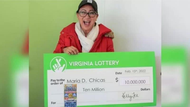 A ganhadora Maria Chicas - Divulgação / Virginia Lottery