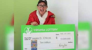 A ganhadora Maria Chicas - Divulgação / Virginia Lottery