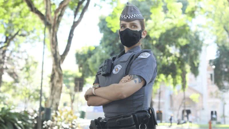 Policial Militar utiliza câmera nova em seu uniforme - Divulgação / PM de SP