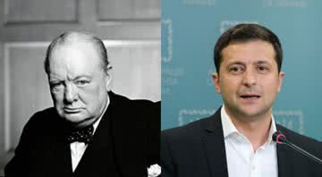 Winston Churchill (à esquerda) e Volodymyr Zelensky (à direita) - BiblioArchives/LiraryArchives via Wikimedia Commons / Getty Images