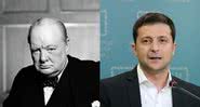 Winston Churchill (à esquerda) e Volodymyr Zelensky (à direita) - BiblioArchives/LiraryArchives via Wikimedia Commons / Getty Images