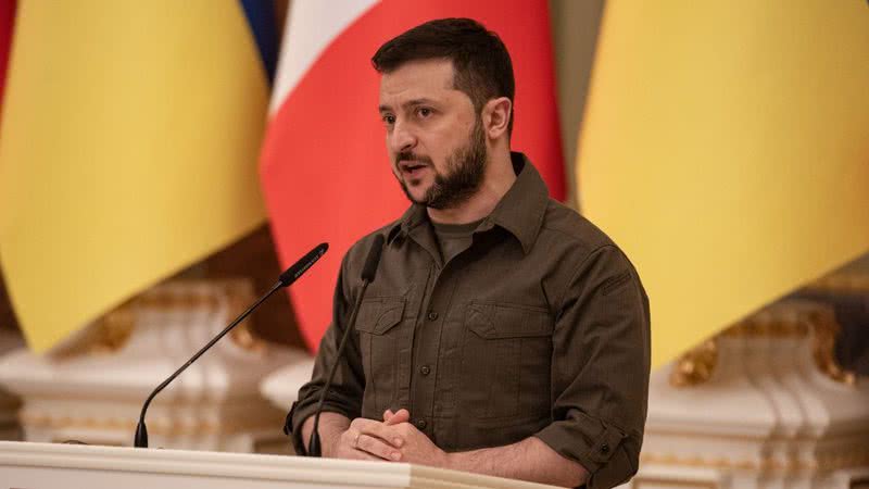 Volodymyr Zelensky em Kiev - Getty Images