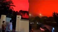 Céu vermelho na cidade de Zhoushan - Divulgação / Twitter