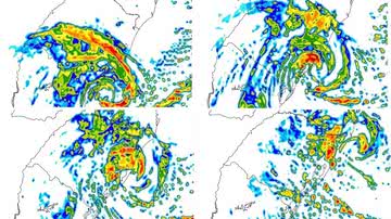 No gráfico, ciclone Yakecan atinge o Rio Grande do Sul - Divulgação / Metsul