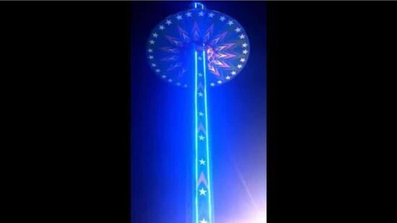 "Drop Tower" no momento em que o acidente ocorreu - Divulgação / Twitter