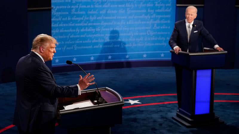 Trump e Biden em debate ocorrido em 2020 - Getty Images