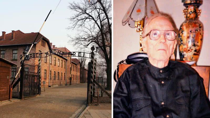 À esquerda, o portão de Auschwitz; à direita, o oficial soviético Anatoly Shapiro - Getty Images / Wikimedia Commons / GB77