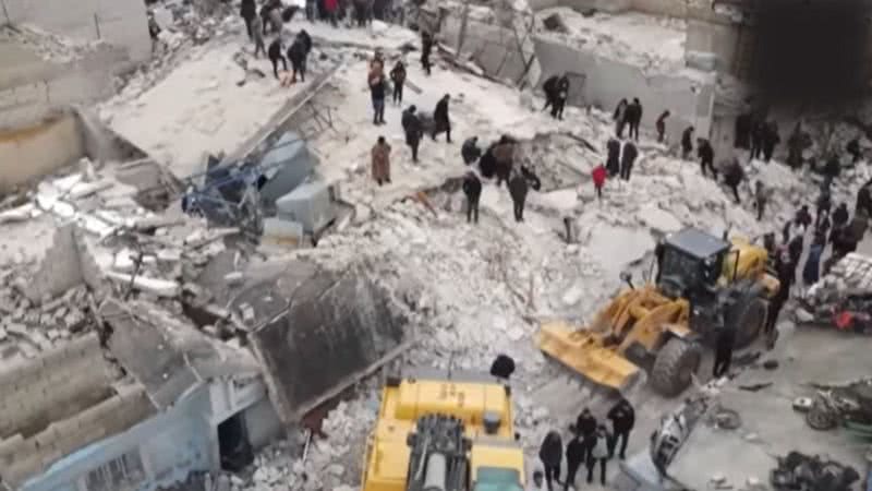 Terremoto deixou para trás cenas de destruição - Divulgação / vídeo / AFP