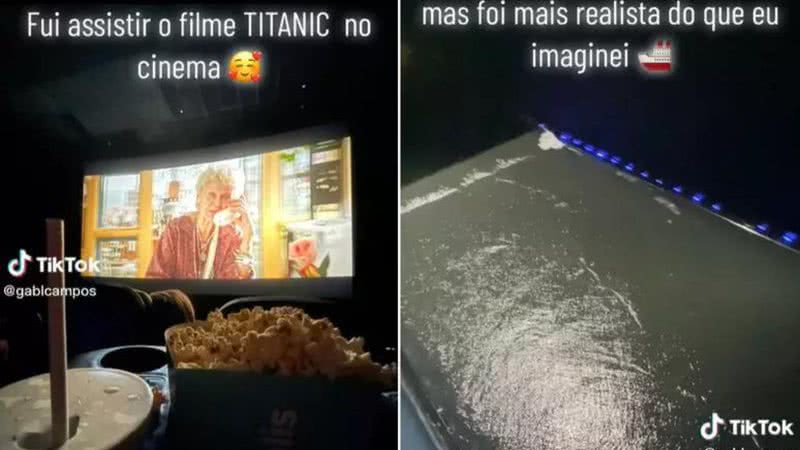 Cinema ficou alagado - Divulgação / TikTok