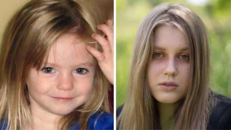 A pequena Madeleine McCann e a jovem que afirma ser ela - Divulgação / Redes sociais