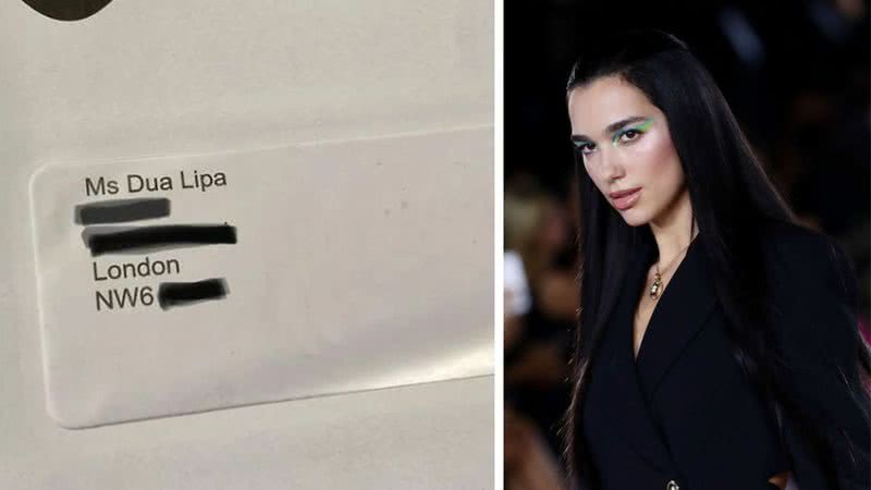 Jornalista recebeu carta endereçada a Dua Lipa - Divulgação / Arquivo pessoal e Getty Images