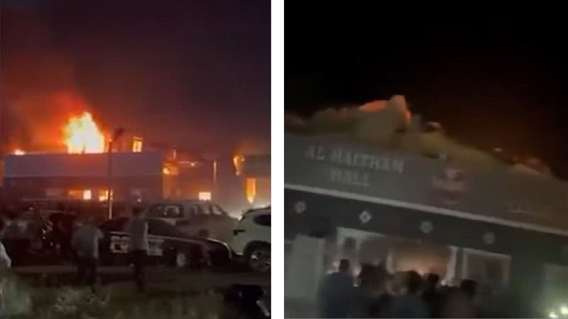 Casamento foi interrompido por grande incêndio - Divulgação/vídeo/UOL