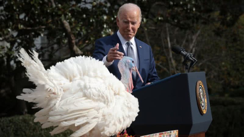 Joe Biden durante tradicional cerimônia na Casa Branca - Getty Images