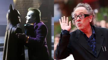 Diretor Tim Burton e Cena de Batman 1989 - Reprodução - Youtube Warner Channel e getty Images