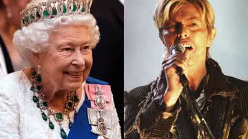 Á esquerda rainha Elizabeth II e à direita o cantor David Bowie - Getty Images