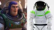 Cena de trailer do filme Lightyeare e traje inspirado em Buzz feito pela NASA - Divulgação/Disney Brasil e NASA