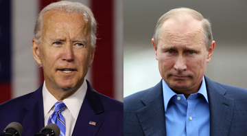 Joe Biden (à esquerda) e Vladimir Putin (à direita) - Getty Images