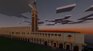 Reconstrução do Museu da Língua portuguesa no Minecraft - Divulgação