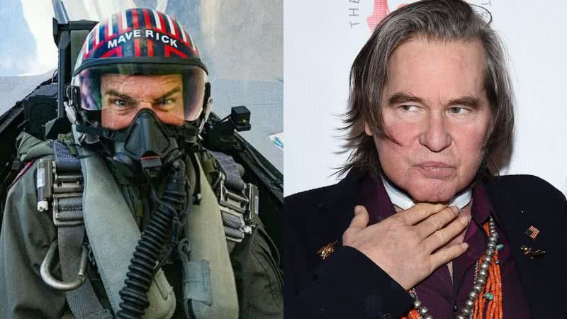 Cena do filme Top Gun e ator Val Kilmer - Divulgação/ Youtube e Getty Images