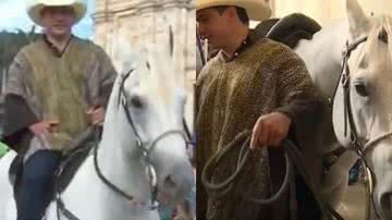 Imagens de Alirio Barrera com seu cavalo - Reprodução/Vídeo/G1