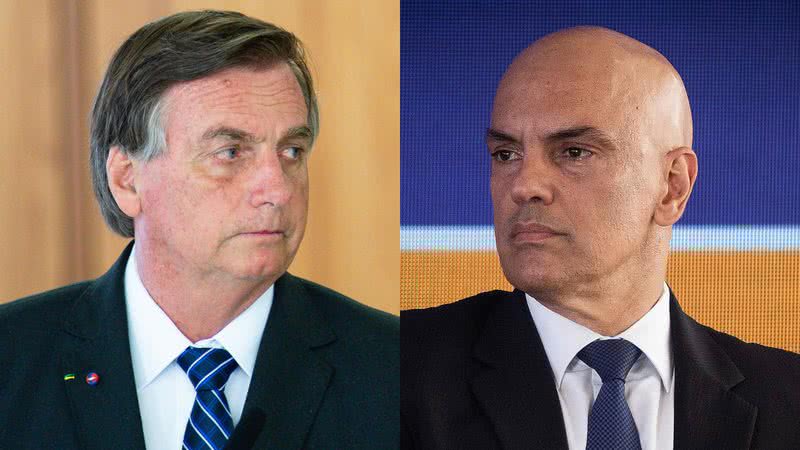 O ex-presidente Jair Bolsonaro e o presidente do TSE (Tribunal Superior Eleitoral), Alexandre de Moraes - Getty Images